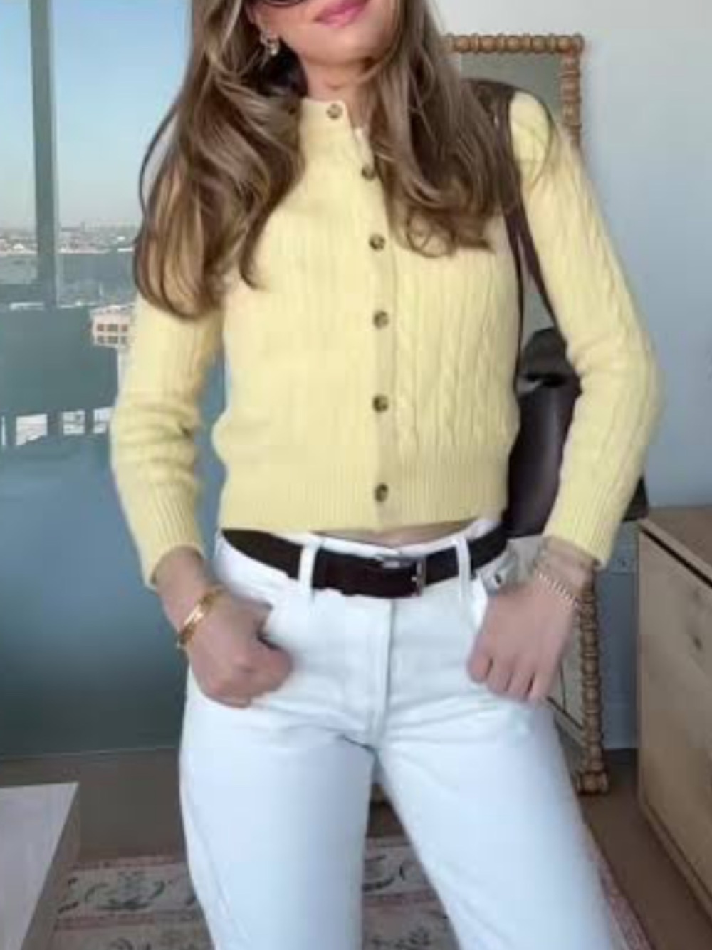 Doen Penrose cardigan in lemon chiffon - Picture 2 of 10